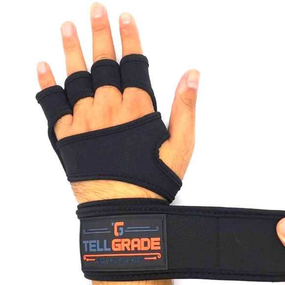 Executive Black Premium Ventilated Workout Gloves - New - Picture 3 of 9
